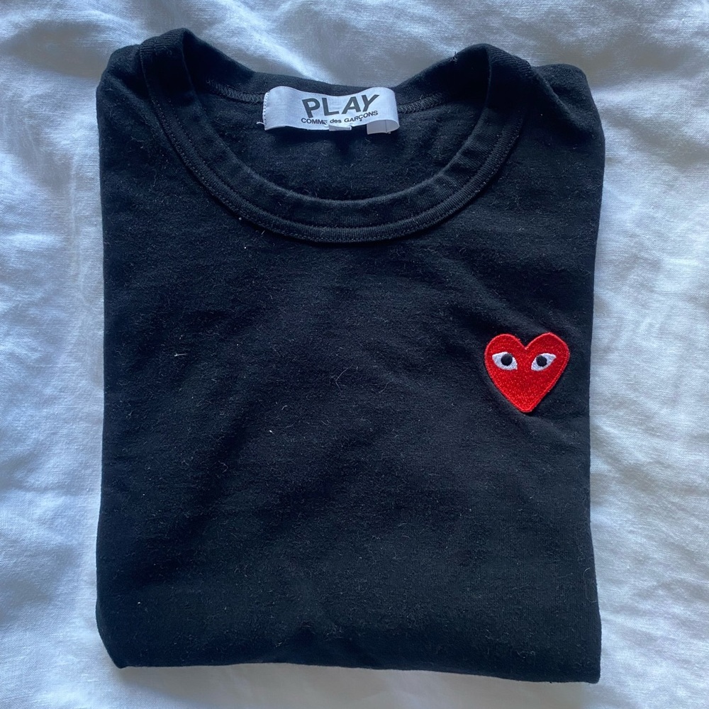 Comme des Garcons PLAY Heart T-shirt Women's Medium Black